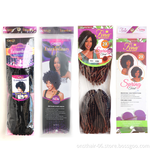 Onst bulk spring twist Crochet Braids Synthetic Braiding Hair Kinky Curly Extension Crochet Wiht Box 2X Faux Locs Braid Hair
